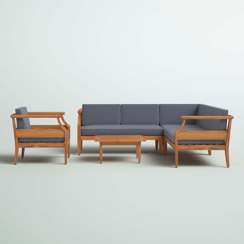 Greyleigh™ Oundle 5 Person Outdoor Seating Group with Cushions